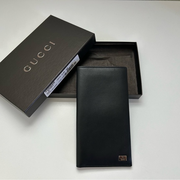 Gucci bifold long wallet, black, with box. - Picture 1 of 11